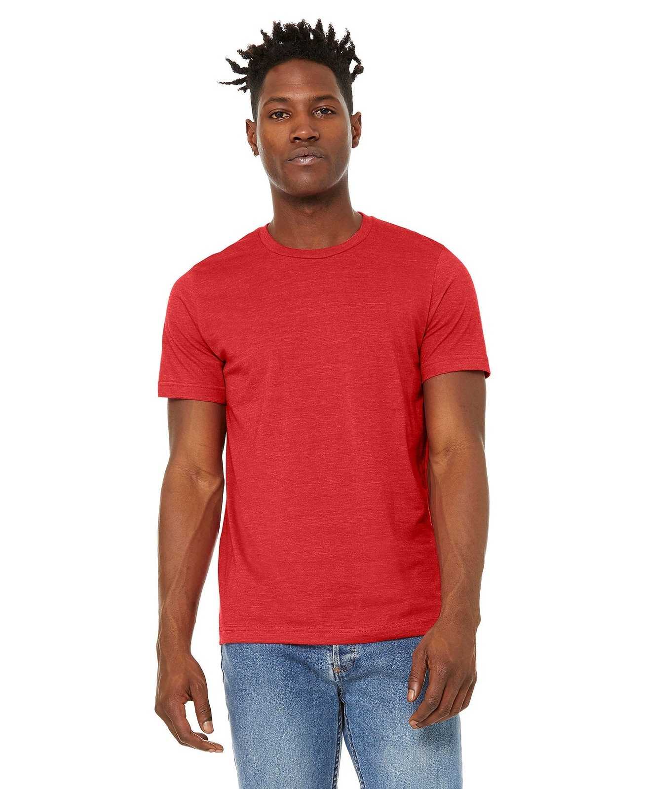 Bella + Canvas 3301 Unisex Sueded Tee - Heather Red - HIT a Double