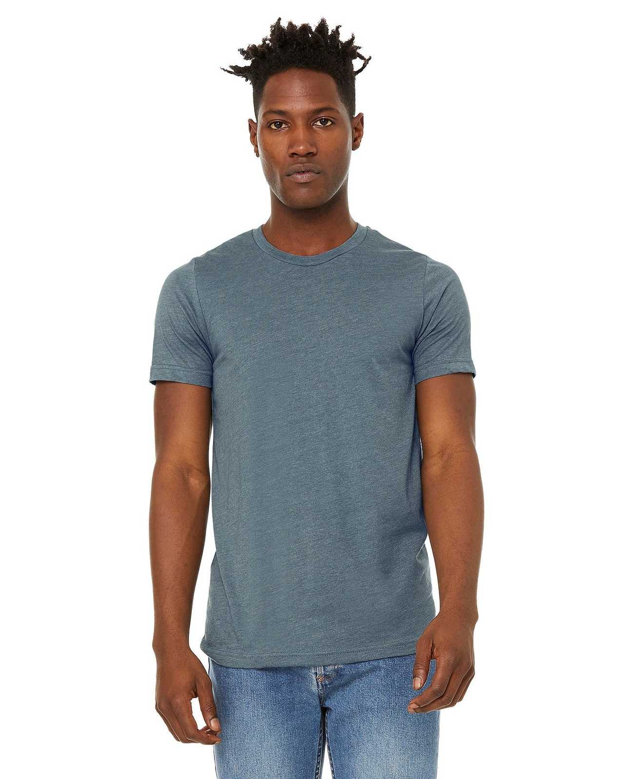 Bella + Canvas 3301 Unisex Sueded Tee - Heather Slate - HIT a Double
