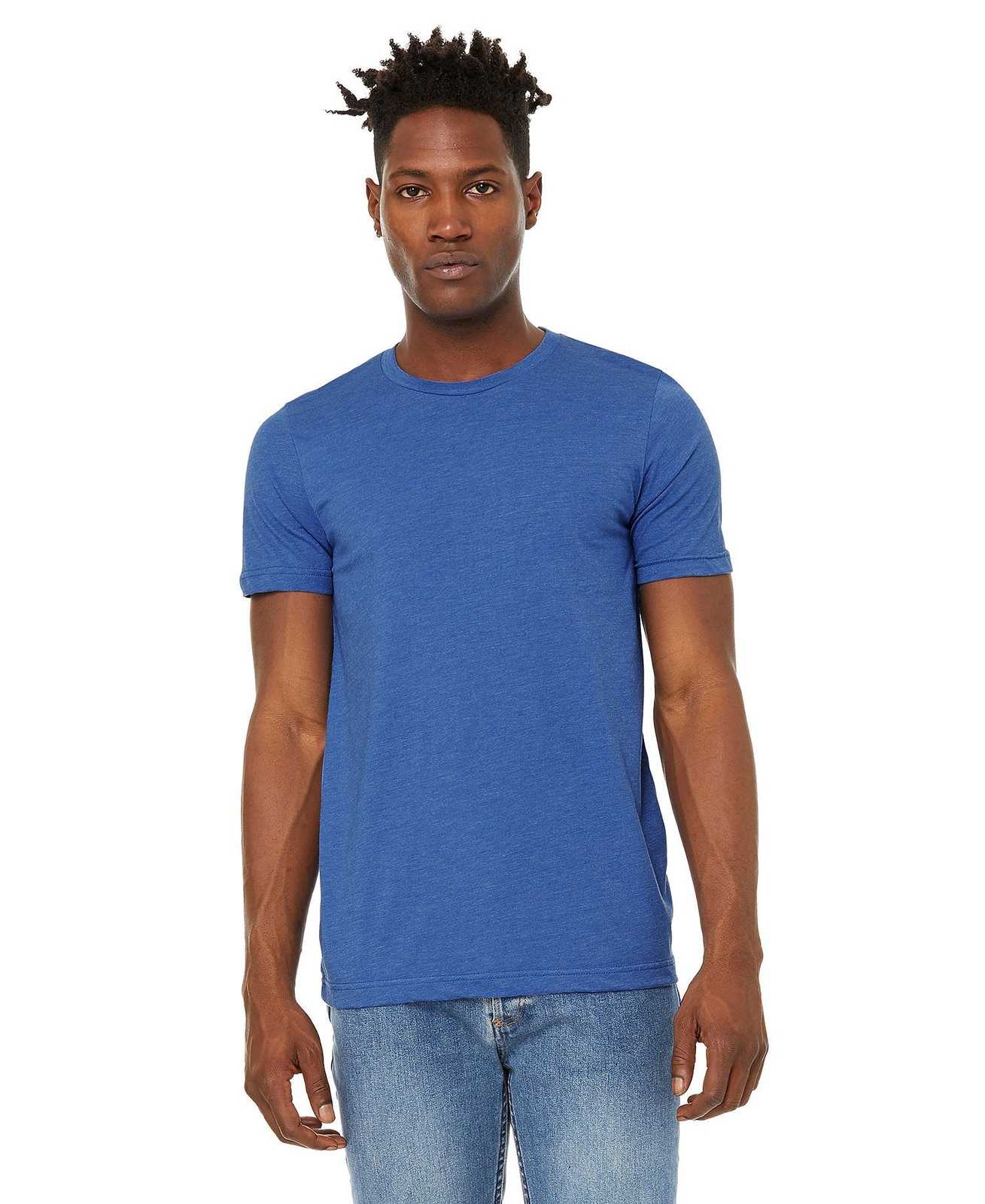 Bella + Canvas 3301 Unisex Sueded Tee - Heather True Royal - HIT a Double