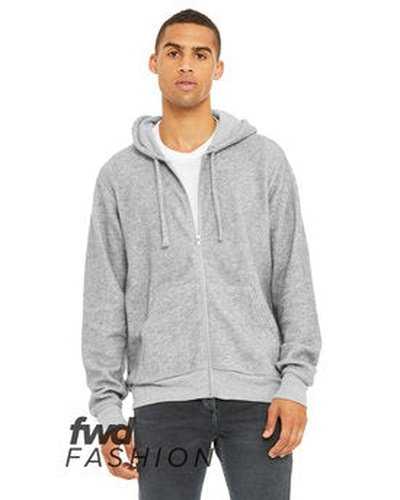 Bella + Canvas 3339C Fwd Fashion Adult Sueded Fleece Full-Zip Hooded Sweatshirt - Athletic Heather - HIT a Double