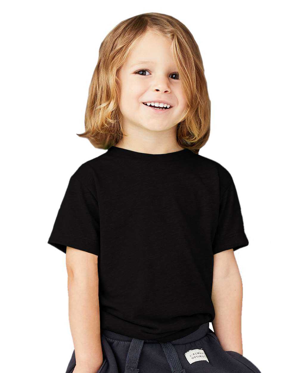 Bella + Canvas 3413T Toddler Triblend Tee - Solid Black Triblend - HIT a Double
