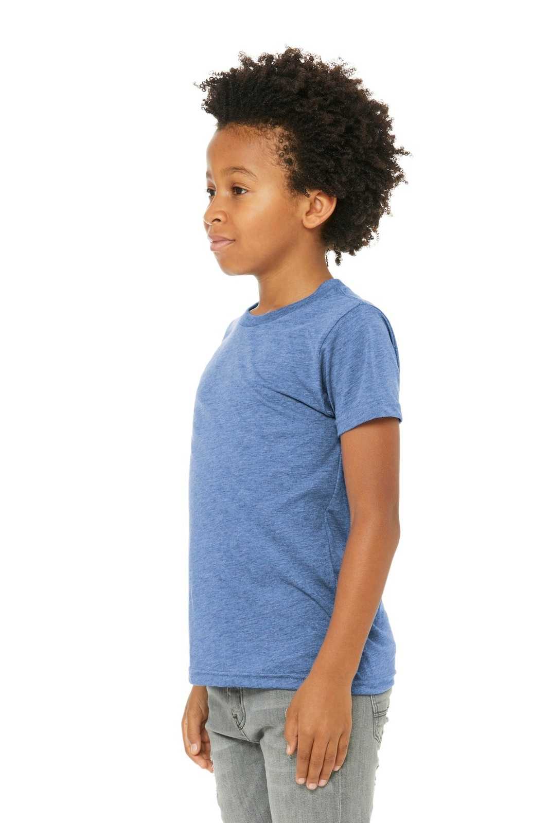 Bella + Canvas 3413Y Youth Triblend Short Sleeve Tee - Blue Triblend - HIT a Double