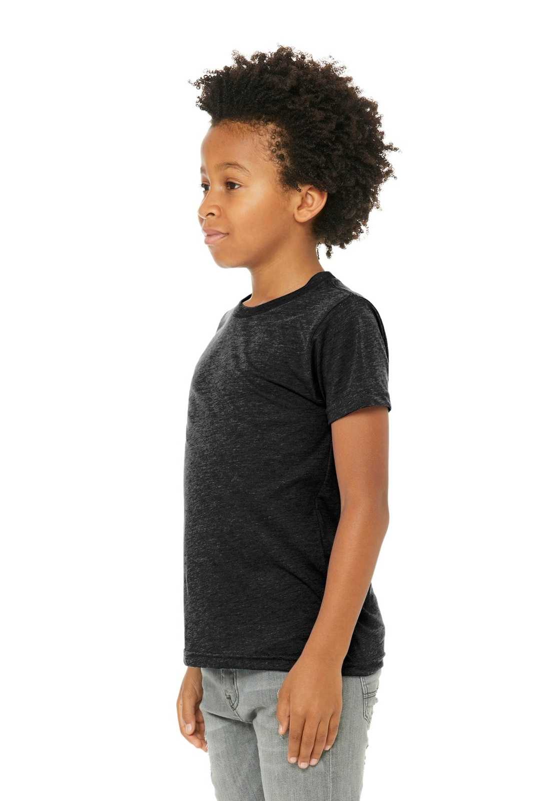 Bella + Canvas 3413Y Youth Triblend Short Sleeve Tee - Charcoal Black Triblend - HIT a Double