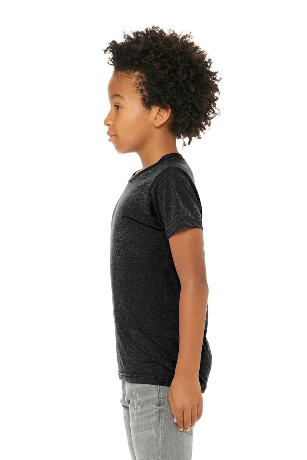 Bella + Canvas 3413Y Youth Triblend Short Sleeve Tee - Charcoal Black Triblend - HIT a Double