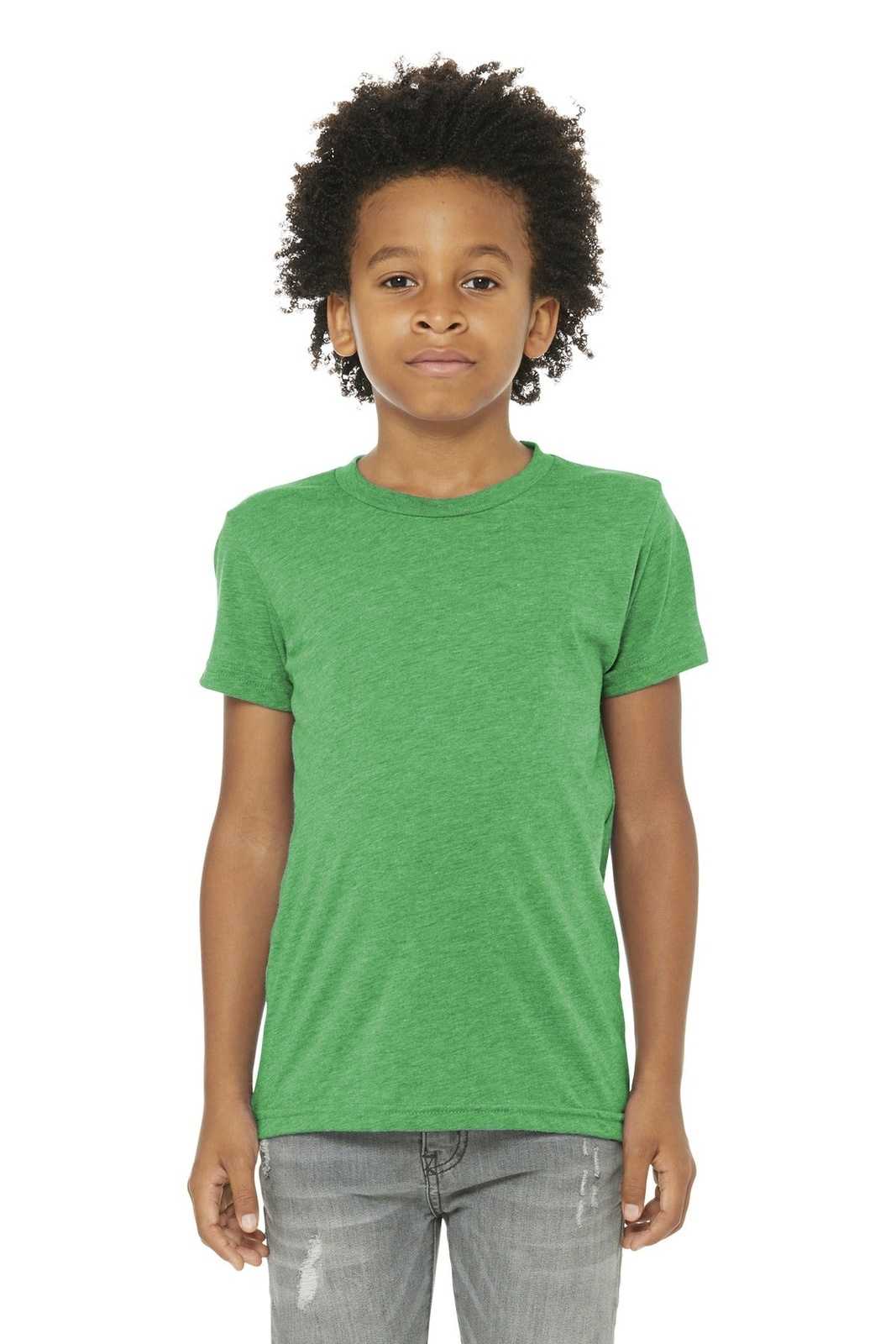 Bella + Canvas 3413Y Youth Triblend Short Sleeve Tee - Green Triblend - HIT a Double