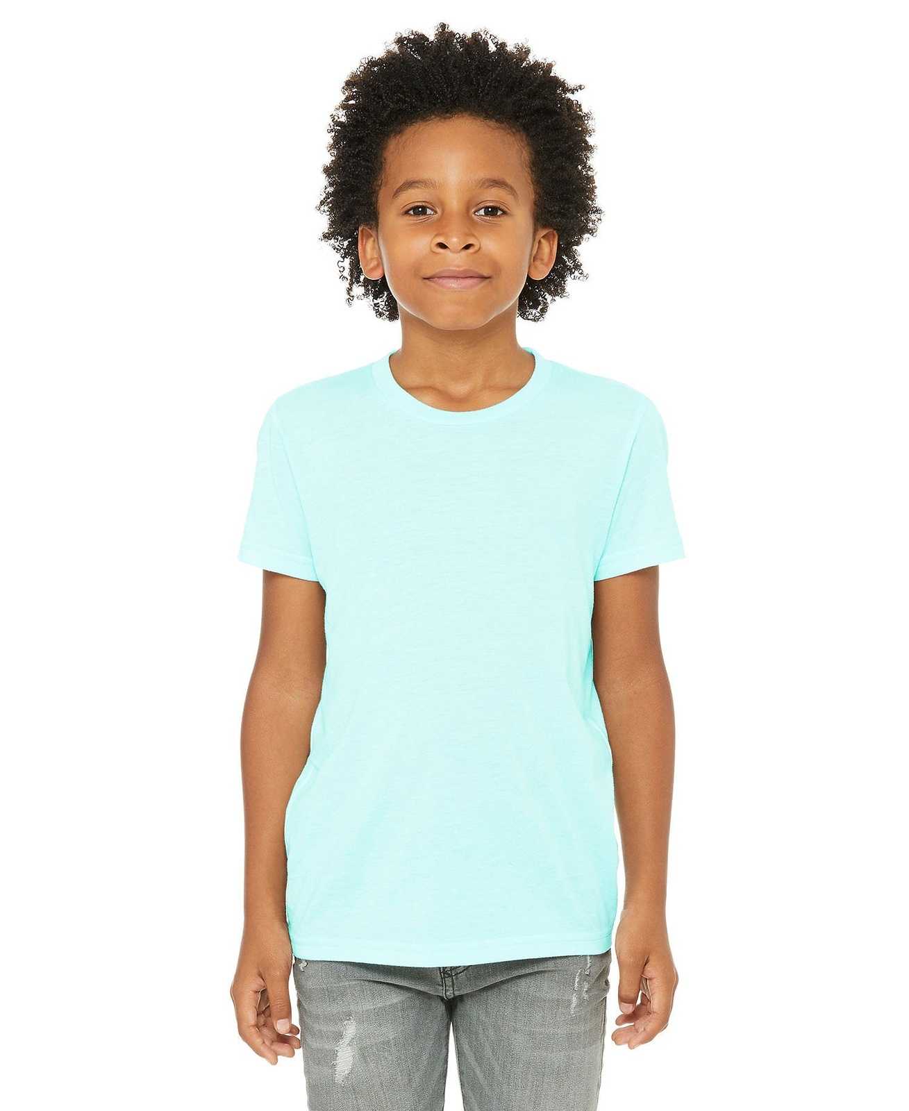 Bella + Canvas 3413Y Youth Triblend Short Sleeve Tee - Ice Blue Triblend - HIT a Double