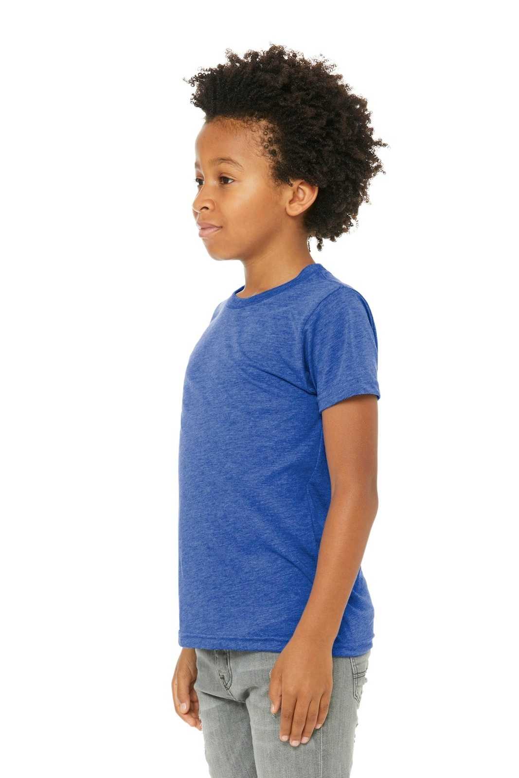 Bella + Canvas 3413Y Youth Triblend Short Sleeve Tee - True Royal Triblend - HIT a Double