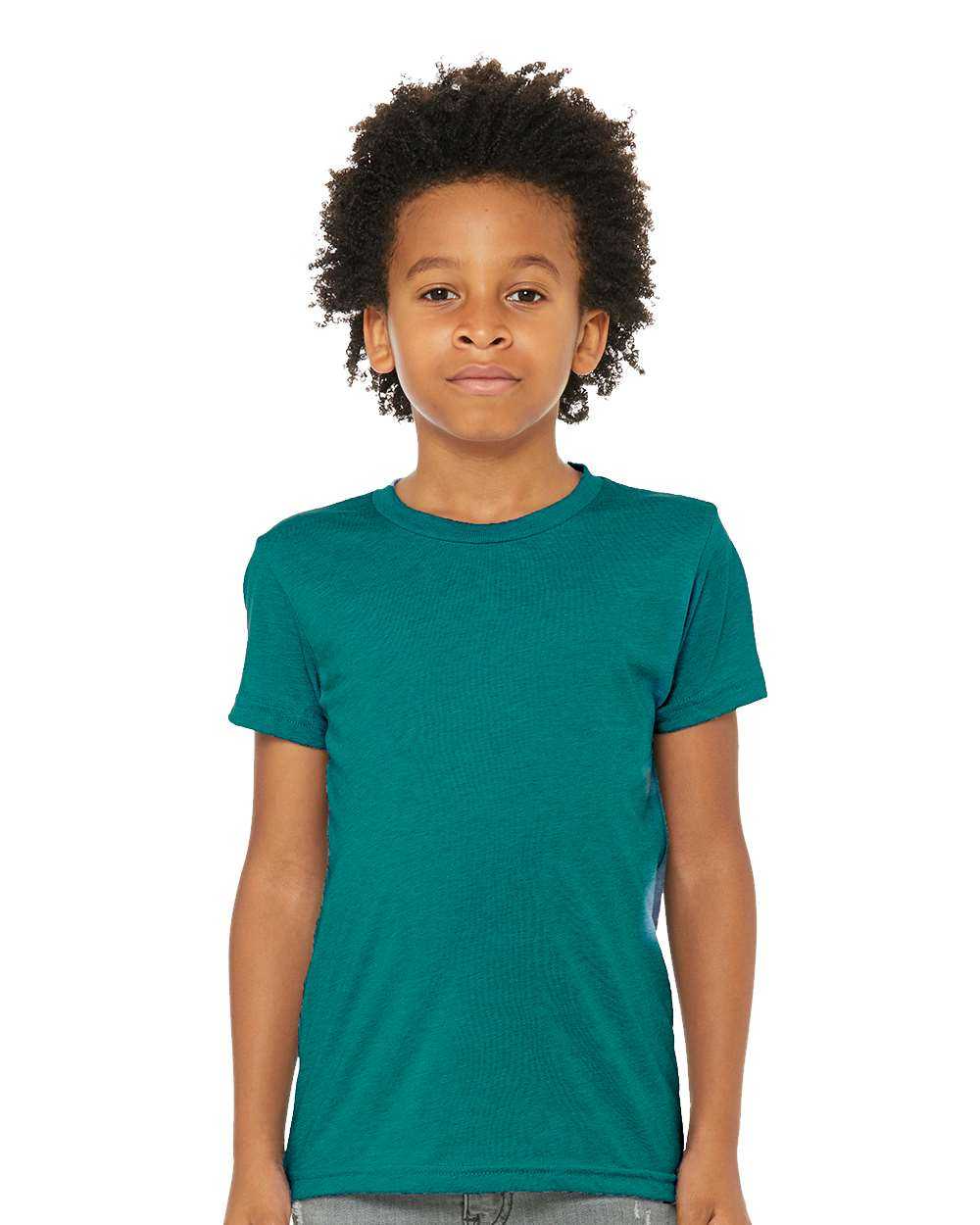 Bella + Canvas 3413Y Youth Triblend Tee - Teal Triblend - HIT a Double