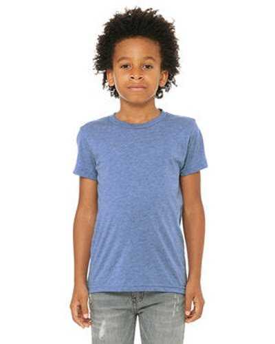 Bella + Canvas 3413Y Youth Triblend Short-Sleeve T-Shirt - Blue Triblend - HIT a Double