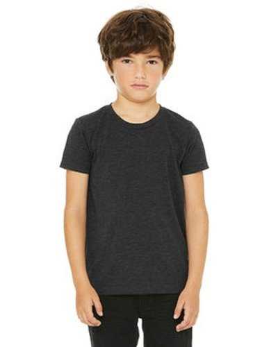 Bella + Canvas 3413Y Youth Triblend Short-Sleeve T-Shirt - Charcoal Black Triblend - HIT a Double