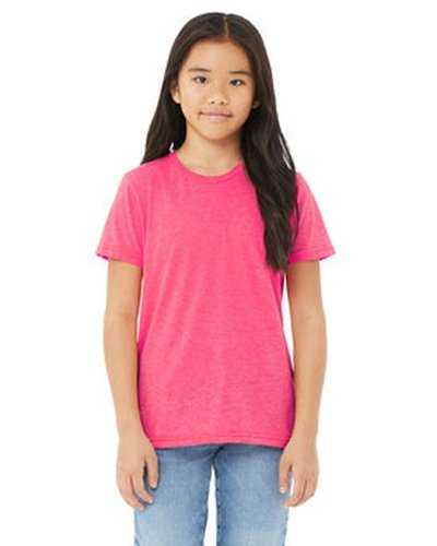 Bella + Canvas 3413Y Youth Triblend Short-Sleeve T-Shirt - Charcoal Pink Triblend - HIT a Double