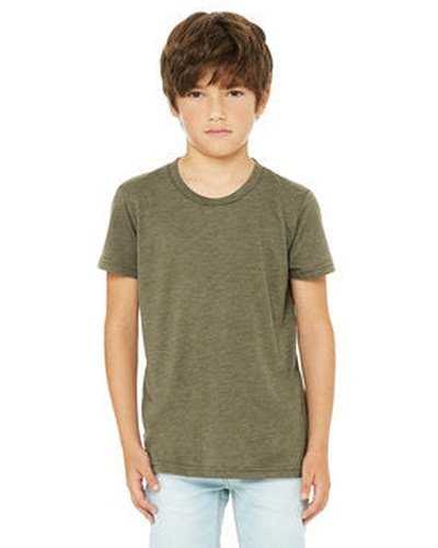 Bella + Canvas 3413Y Youth Triblend Short-Sleeve T-Shirt - Olive Triblend - HIT a Double
