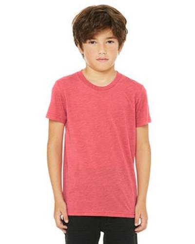 Bella + Canvas 3413Y Youth Triblend Short-Sleeve T-Shirt - Red Triblend - HIT a Double