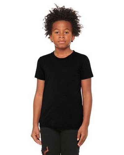 Bella + Canvas 3413Y Youth Triblend Short-Sleeve T-Shirt - Solid Black Triblend - HIT a Double