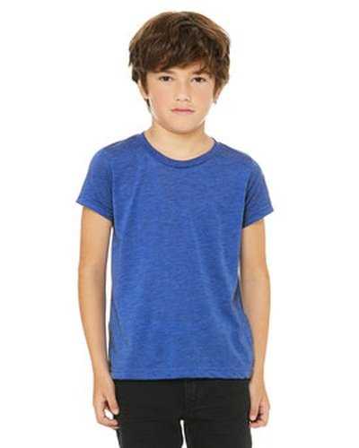 Bella + Canvas 3413Y Youth Triblend Short-Sleeve T-Shirt - True Royal Triblend - HIT a Double