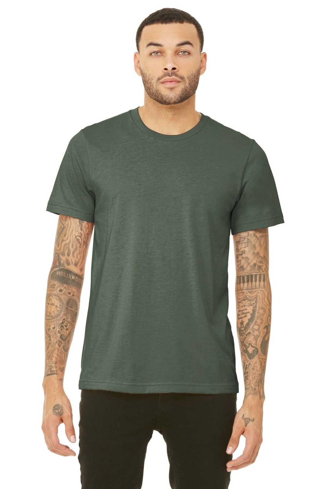 Bella + Canvas 3413 Unisex Triblend Short Sleeve Tee - Military Green Triblend - HIT a Double