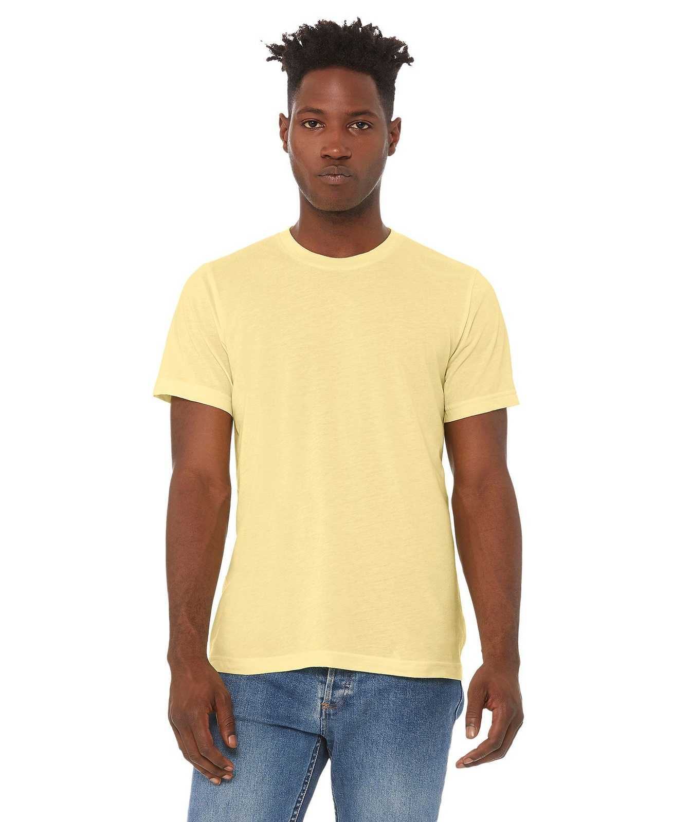 Bella + Canvas 3413 Unisex Triblend Short Sleeve Tee - Pale Yellow Triblend - HIT a Double