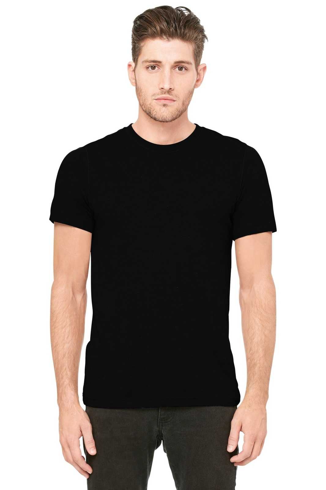 Bella + Canvas 3413 Unisex Triblend Short Sleeve Tee - Solid Black Triblend - HIT a Double
