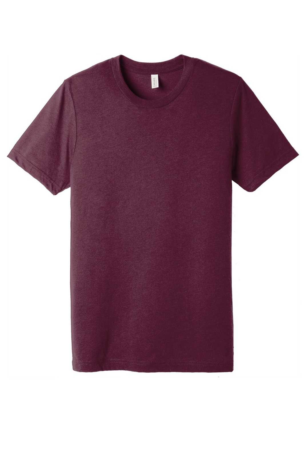 Bella + Canvas 3413 Unisex Triblend Short Sleeve Tee - Solid Maroon Triblend - HIT a Double