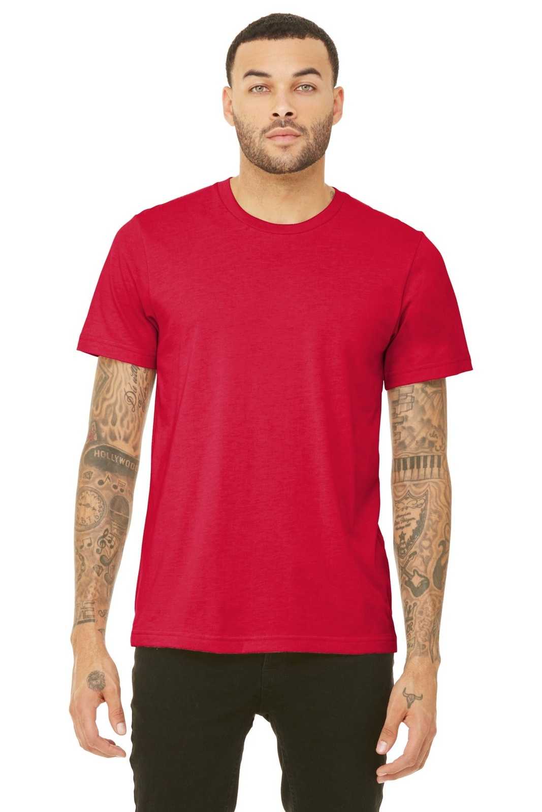 Bella + Canvas 3413 Unisex Triblend Short Sleeve Tee - Solid Red Triblend - HIT a Double