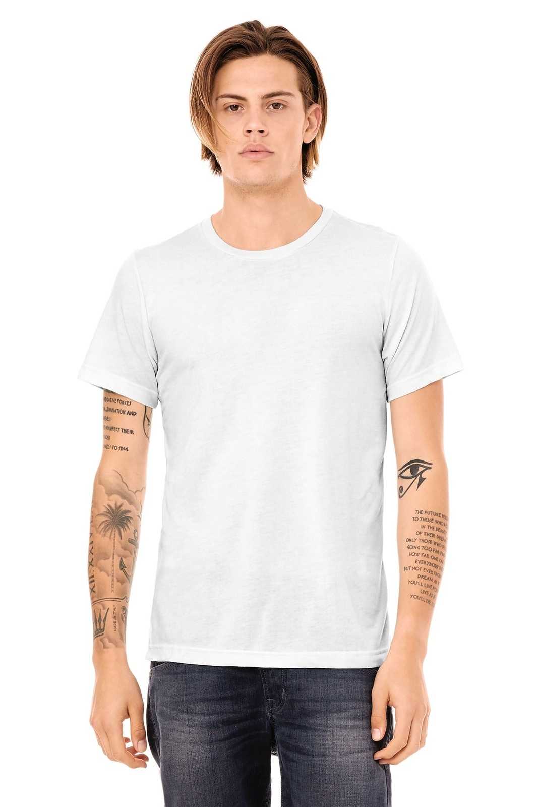 Bella + Canvas 3413 Unisex Triblend Short Sleeve Tee - Solid White Triblend - HIT a Double