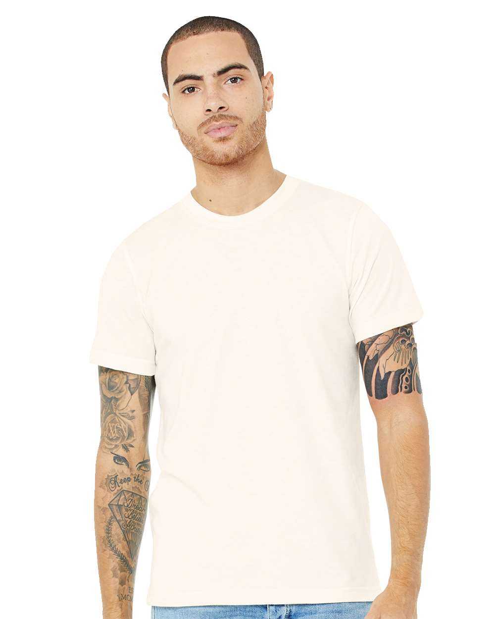 Bella + Canvas 3413 Unisex Triblend Tee - Solid Natural Triblend - HIT a Double