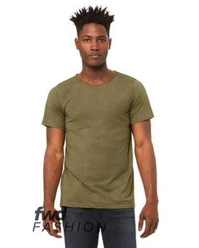 Bella + Canvas 3414C Fwd Fashion Unisex Triblend Raw Neck T-Shirt - Olive Triblend - HIT a Double