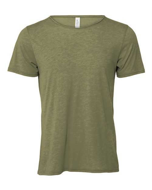 Bella + Canvas 3414 FWD Fashion Unisex Triblend Raw Neck Tee - Olive Triblend - HIT a Double