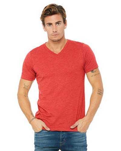 Bella + Canvas 3415C Unisex Triblend V-Neck T-Shirt - Red Triblend - HIT a Double