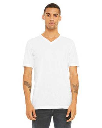 Bella + Canvas 3415C Unisex Triblend V-Neck T-Shirt - Solid White Triblend - HIT a Double