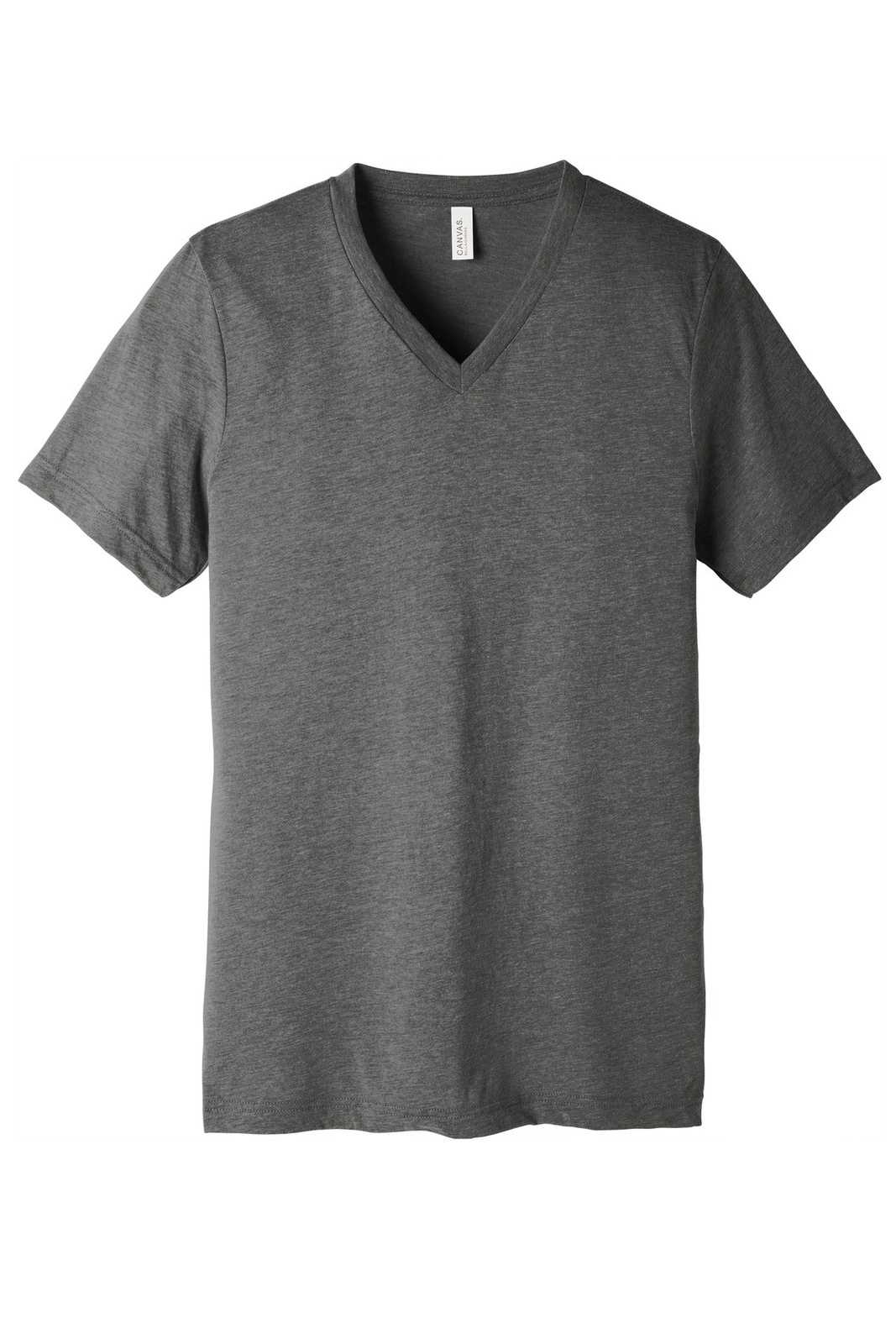 Bella + Canvas 3415 Unisex Triblend Short Sleeve V-Neck Tee - Athletic Gray Triblend - HIT a Double