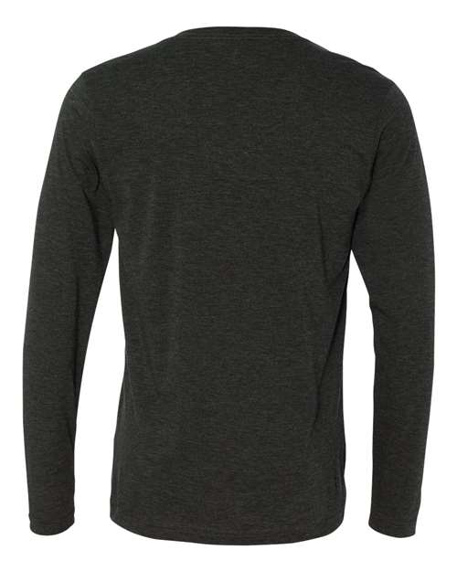 Bella + Canvas 3425 Unisex Long Sleeve V-Neck Tee - Charcoal Black Triblend - HIT a Double