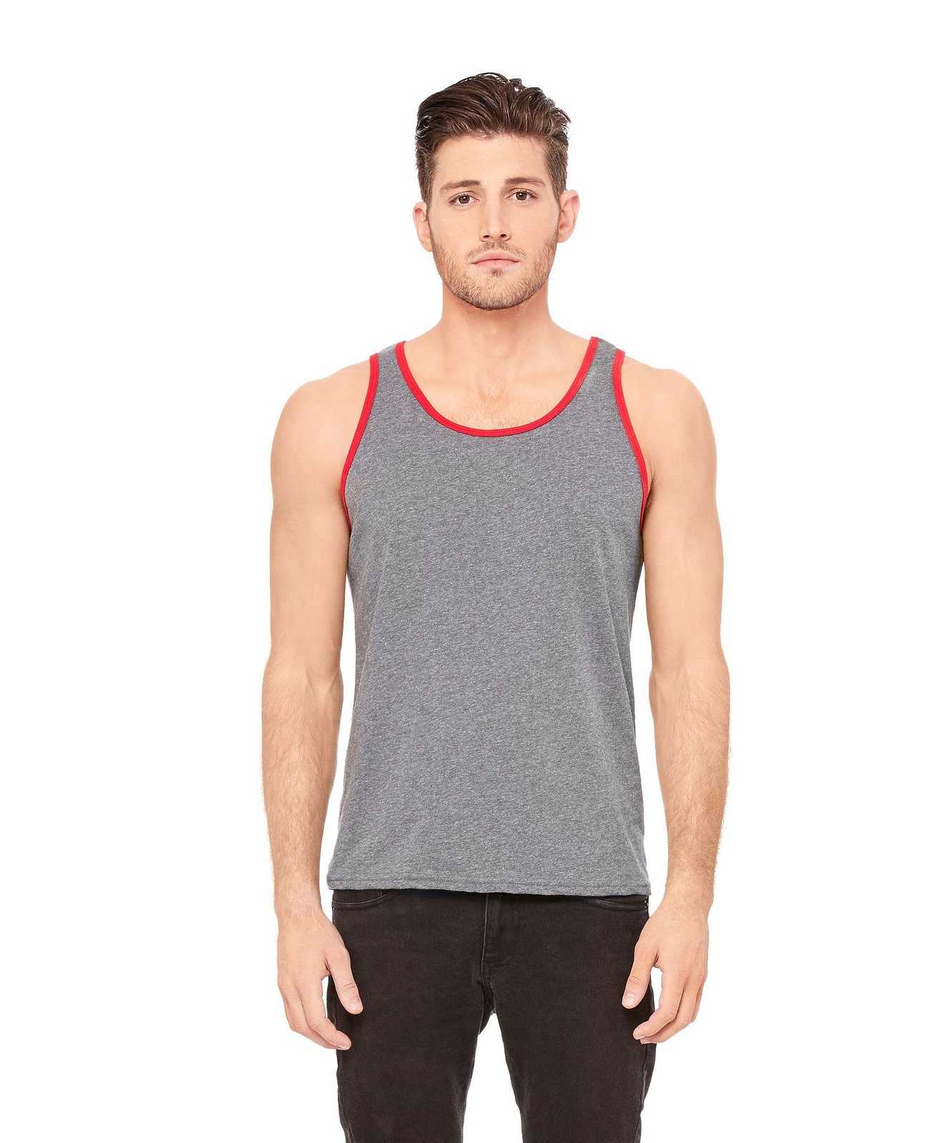Bella + Canvas 3480 Unisex Jersey Tank - Deep Heather Red - HIT a Double