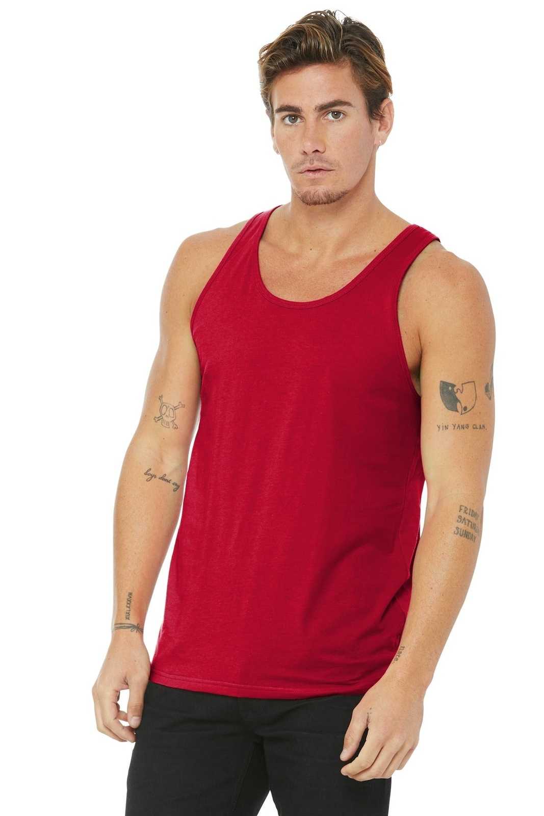 Bella + Canvas 3480 Unisex Jersey Tank - Red - HIT a Double
