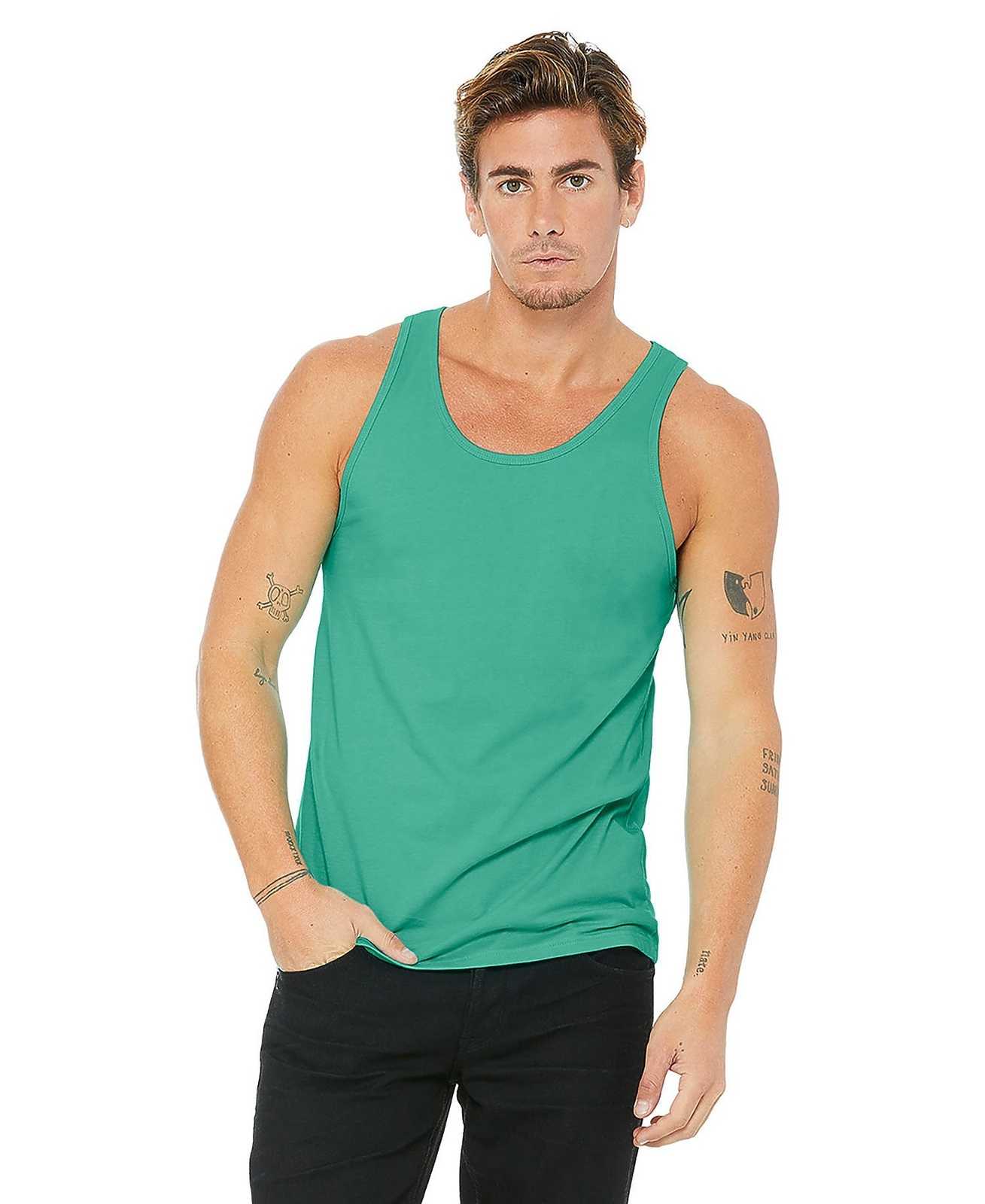Bella + Canvas 3480 Unisex Jersey Tank - Teal - HIT a Double