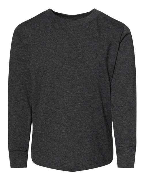 Bella + Canvas 3501T Toddler Jersey Long Sleeve Tee - Dark Grey Heather - HIT a Double