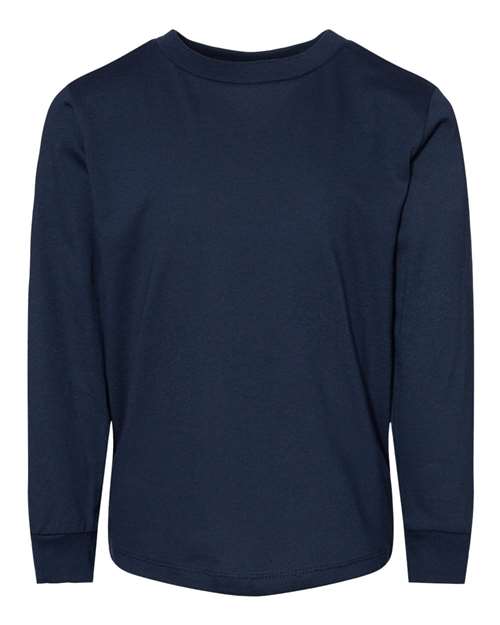 Bella + Canvas 3501T Toddler Jersey Long Sleeve Tee - Navy - HIT a Double