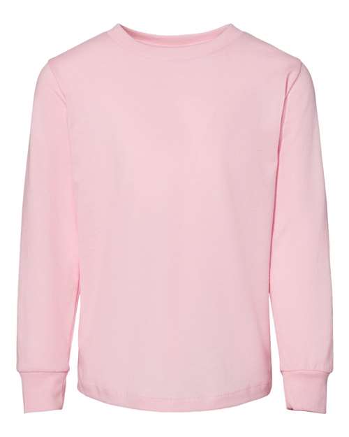 Bella + Canvas 3501T Toddler Jersey Long Sleeve Tee - Pink - HIT a Double