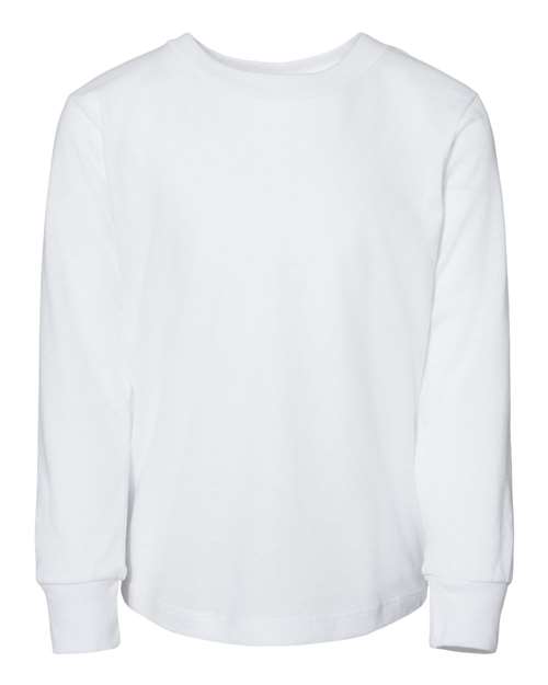 Bella + Canvas 3501T Toddler Jersey Long Sleeve Tee - White - HIT a Double
