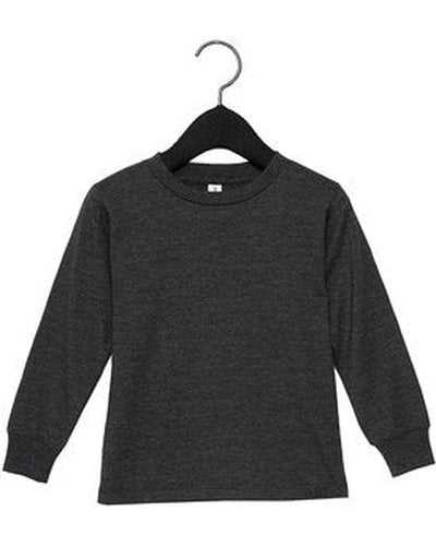 Bella + Canvas 3501T Toddler Jersey Long Sleeve T-Shirt - Dark Gray Heather - HIT a Double