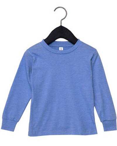 Bella + Canvas 3501T Toddler Jersey Long Sleeve T-Shirt - Heather Columbia Blue - HIT a Double