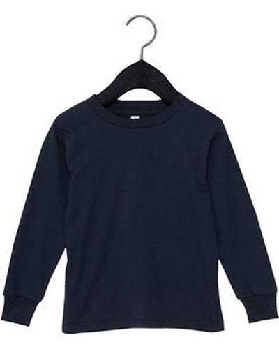 Bella + Canvas 3501T Toddler Jersey Long Sleeve T-Shirt - Navy - HIT a Double