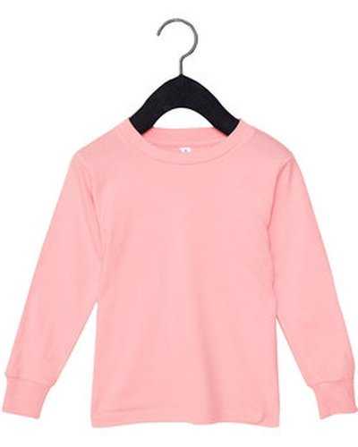 Bella + Canvas 3501T Toddler Jersey Long Sleeve T-Shirt - Pink - HIT a Double