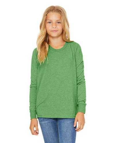 Bella + Canvas 3501Y Youth Jersey Long-Sleeve T-Shirt - Green Triblend - HIT a Double