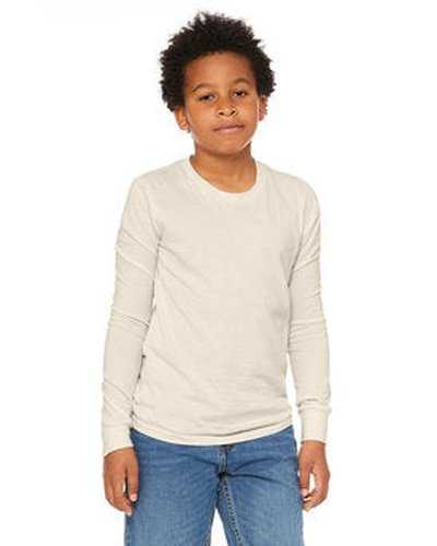 Bella + Canvas 3501Y Youth Jersey Long-Sleeve T-Shirt - Natural - HIT a Double