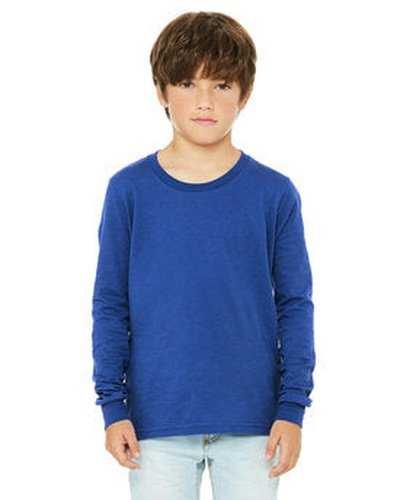 Bella + Canvas 3501Y Youth Jersey Long-Sleeve T-Shirt - True Royal - HIT a Double