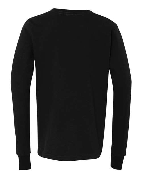 Bella + Canvas 3501Y Youth Jersey Long Sleeve Tee - Black - HIT a Double