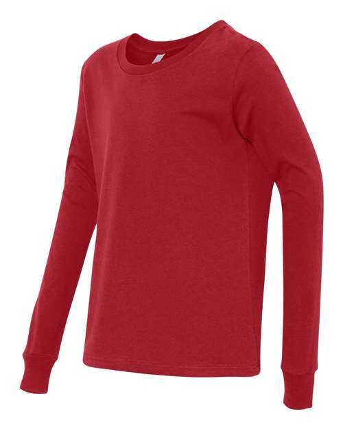 Bella + Canvas 3501Y Youth Jersey Long Sleeve Tee - Red - HIT a Double