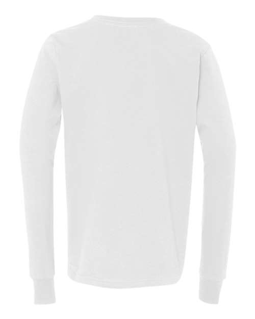 Bella + Canvas 3501Y Youth Jersey Long Sleeve Tee - White - HIT a Double