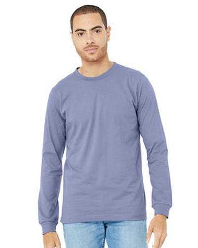 Bella + Canvas 3501 Unisex Jersey Long-Sleeve T-Shirt - Lavender Blue - HIT a Double